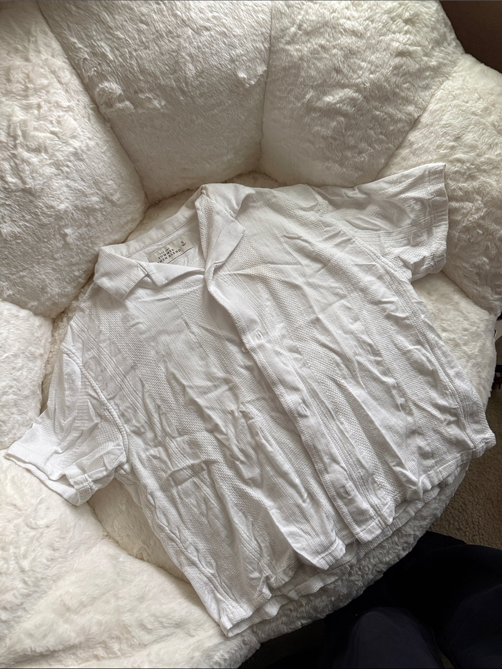 Men’s A&F resort linen white shirt vacation Abercrombie and fitch summer
